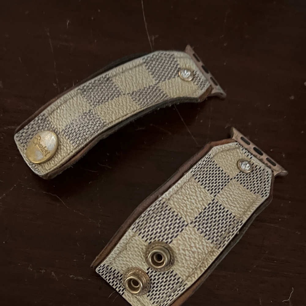 Checkered Leather Watch Strap sparkle